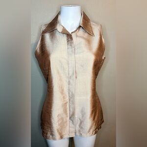 Vintage women’s 100% silk Sleeveless Blouse